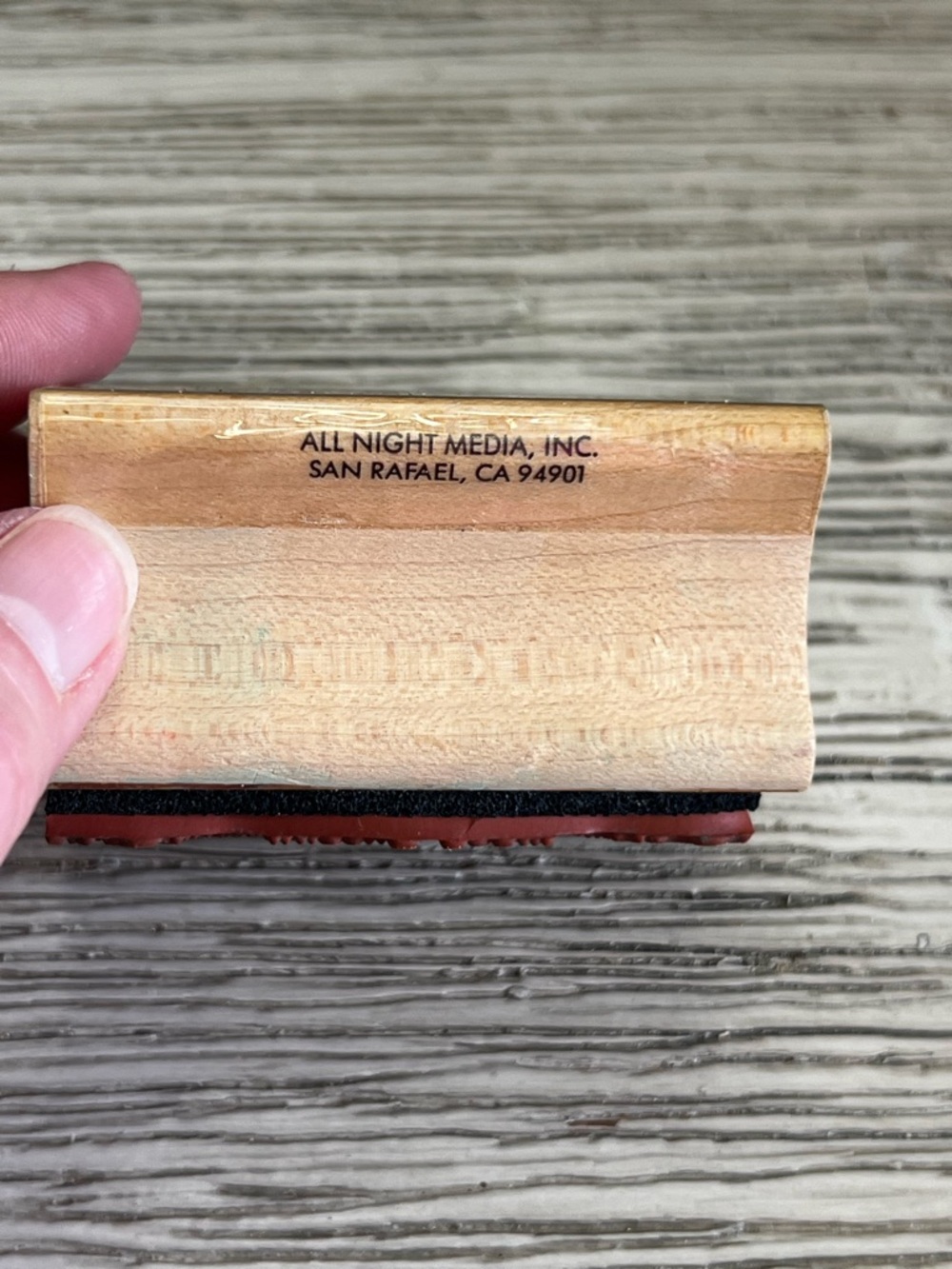 Disney Wooden Handheld Stamp with Red Rubber Base - Natural Wood - Picture 2 of 4